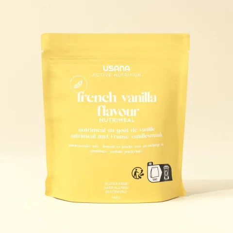 Conditionnement officiel de Nutrimeal (Vanille, Sac de 9 portions).