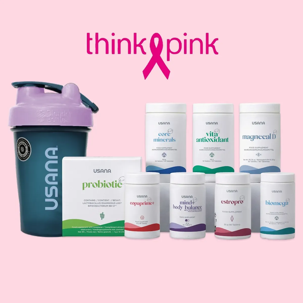 Conditionnement officiel de Pack Premium de Think Pink Europe.